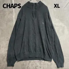 チャップス メンズニット XL 黒 ハーフジップ ハイネックセーター【8958】のサムネイル