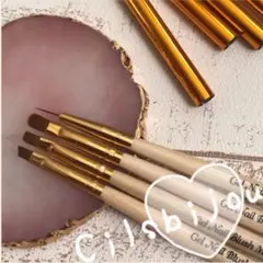 ジェルネイル 筆 4本ライン10㎜ set ネイルブラシ カラージェル ラメ