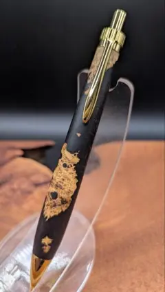 741超極上　アフリカンブラックウッド　瘤杢　ツートン　木軸シャーペンのサムネイル
