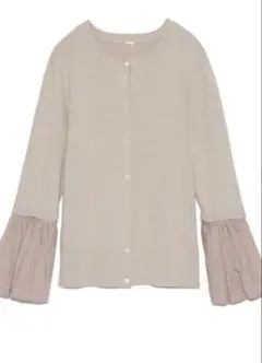 Mila Owen バルーンカフス付総針ニットカーディガン サイズ0 カシミヤ混