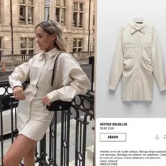 ZARA　ホワイトデニム シャツワンピース