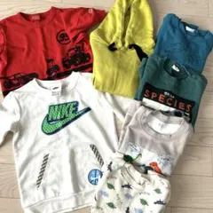 送料込みトレーナースウェット男の子トップスまとめ売り恐竜7点110cm