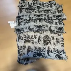 スカル柄ストール グレー/ブラック 新品