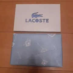 LACOSTE 包装済みプレゼント用ライトブルー タオルハンカチ 2セット