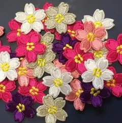 桜【色選択自由】　5枚１セット　アイロンワッペン 刺しゅう