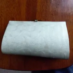 波模様 薄いゴールド和装バッグ