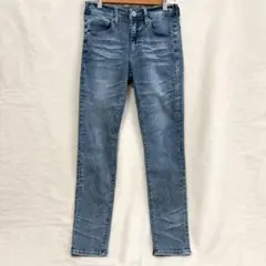 美品 スキニーデニムパンツ 色落ち ダメージ ウォッシュ加工 平成 y2k Sのサムネイル