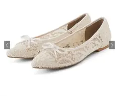 23.5cm ポインテッドトゥリボンレースパンプス[gd1436]