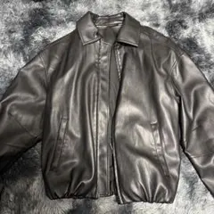 ダークブラウン レザー ボンバージャケット