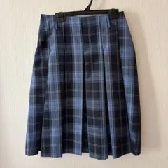 ネイビー チェック プリーツスカート
