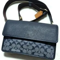 【美品】COACH　2WAY ショルダーバッグ シグネチャー ターナー フラップ