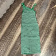 ZARA リブストライプキャミワンピース