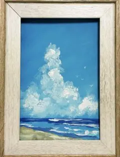 海の風景画 水彩画 額装済み 手描き - メルカリ