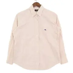 美品 エトロ シャツブラウス ストライプ ロゴ刺繍 イタリア製 46 3XL