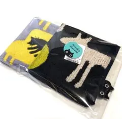 新品 マタノアツコ タオルハンカチ　黒猫　ハンドタオル　ギフト