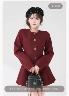 Darich ボックスプリーツツイードミニワンピース　Free-L サイズ