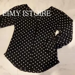 EIMY ISTOIRE バックカシュクールドットシャツ　ブラック　水玉　黒のサムネイル