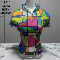 PLEATSPLEASE ISSEY MIYAKE マルチカラーカットソー　2のサムネイル