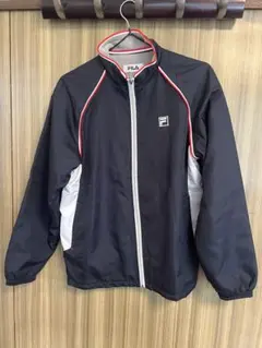90s スポーツMIX風 FILA 裏フリースジャケット ネイビー Mサイズ