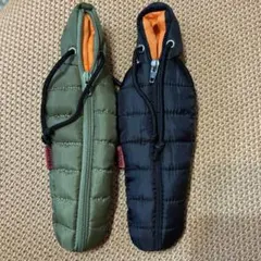 Motif寝袋型ペンケース（オリーブグリーン・ブラック）　2個セット