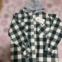 新品未使用タグ付きLOGOS DAYS フード付きネルシャツお値下げ