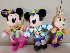 美品✦ディズニー限定✦七夕✦ミッキー ミニー チップ ぬいぐるみセット 2017