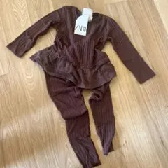 ZARAキッズ　セットアップコーデ　ブラウン110