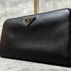激レア！超美品✨ PRADA 長財布 ドキュメントケース 黒 三角ロゴ 高級