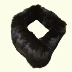 【未使用】黒ラビットファー ティペットマフラー 65cm