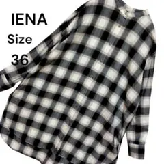IENA イエナ バンドカラー チェックシャツ 長袖　オーバサイズのサムネイル