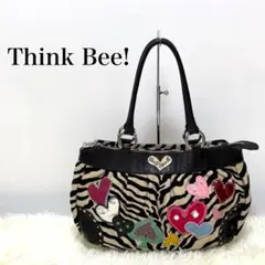 シンクビー フラージェビーズ ハンドバッグ 花柄刺繍 スパンコール装飾 