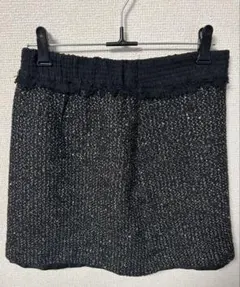 黒系ツイードタイトスカート ミニ丈