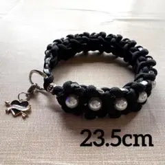 【全部お花】黒♦パラコード首輪♦23.5cm♦