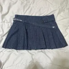 Y2K プリーツミニスカート　デニム　インパン付き