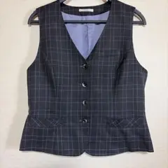 Amair ダークグレー チェック ベスト 事務服のサムネイル