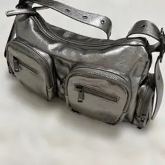 （新品）JEANASIS ショルダーバッグ メタリックシルバーのサムネイル