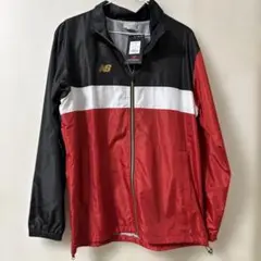 New Balance ナイロンジャケット M 黒/赤/白