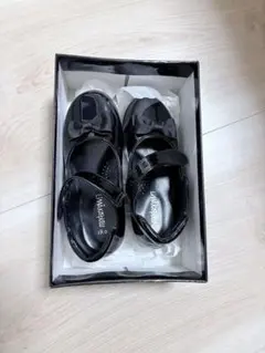 エナメル 黒 リボン付きフォーマルシューズ 19.0cm