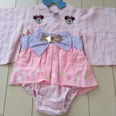 未使用ミニーマウス 着物浴衣甚平ドレス ディズニー80ロンパース