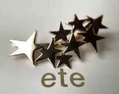 エテ　スター　星モチーフ　イエローゴールド　イヤーカフ　イヤークリップ　925