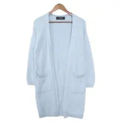 BEAMS LIGHTS ラクーン100% カーディガン ブルー 青 38 Mのサムネイル