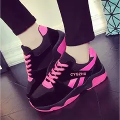 レディース スニーカー リーボック風 ローカット ピンク