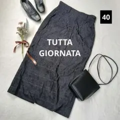 2013★TUTTA GIORNATA ロングタイトスカート【40】黒 スリット