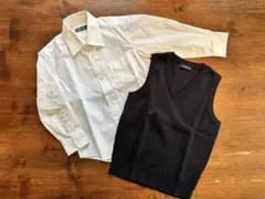 再値下げしました！kids白シャツ&ベストセット