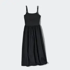 ユニクロ コンビネーションブラキャミソールワンピース　黒 M