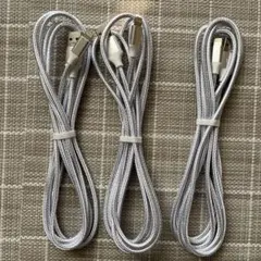 USB-iPhoneケーブル 3本セット　シルバー