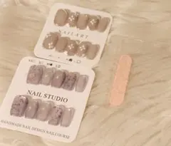 ネイルチップ　2点まとめ売り　L 　ショートオーバルスクエア　粘着グミ付　綺麗系