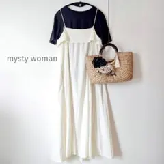 mysty woman ワンピース　きれいめ　夏　L　ビスチェ　フレア　ゆったり