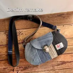 サコッシュ ハンドメイド デニムリメイク ショルダーバッグ スマホショルダー