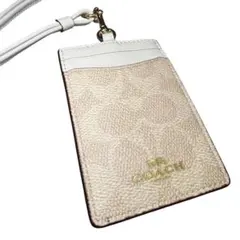 COACH カードケース パスケース ホワイト コーチ シグネチャー 柄